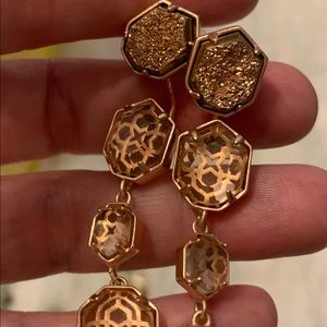 EEUC - KS Color Bar Rose Gold/Drusy Earrings